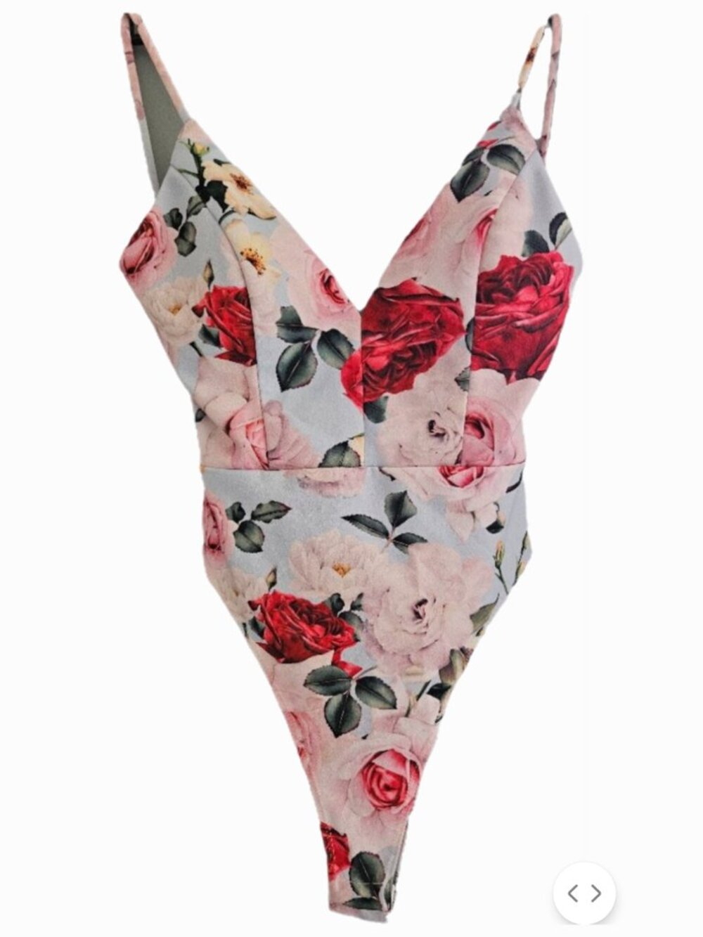 Floral Pink Red Blue White Bodysuit Size S